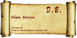 Döme Bence névjegykártya