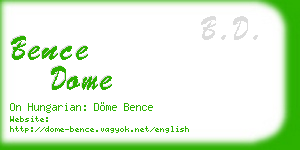bence dome business card