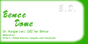 bence dome business card